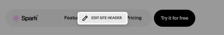 Edit site header button