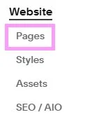 Pages menu