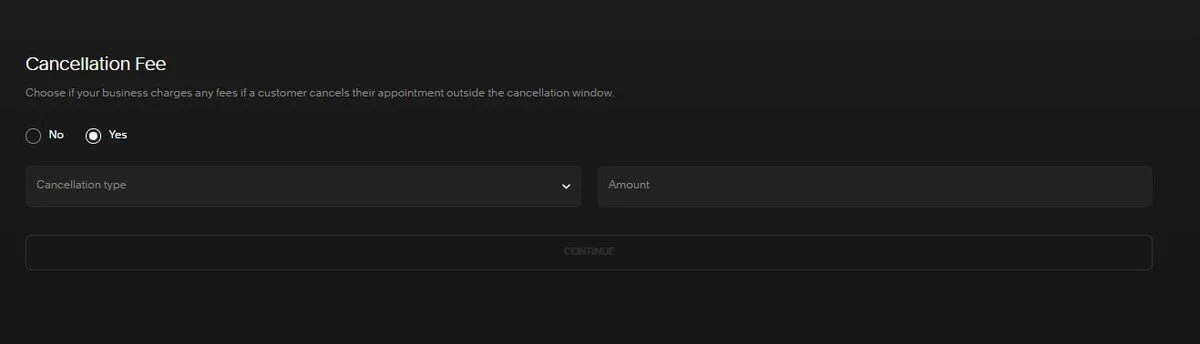 Cancellation policy cancellation fee