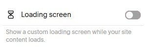 Loading screen toggle