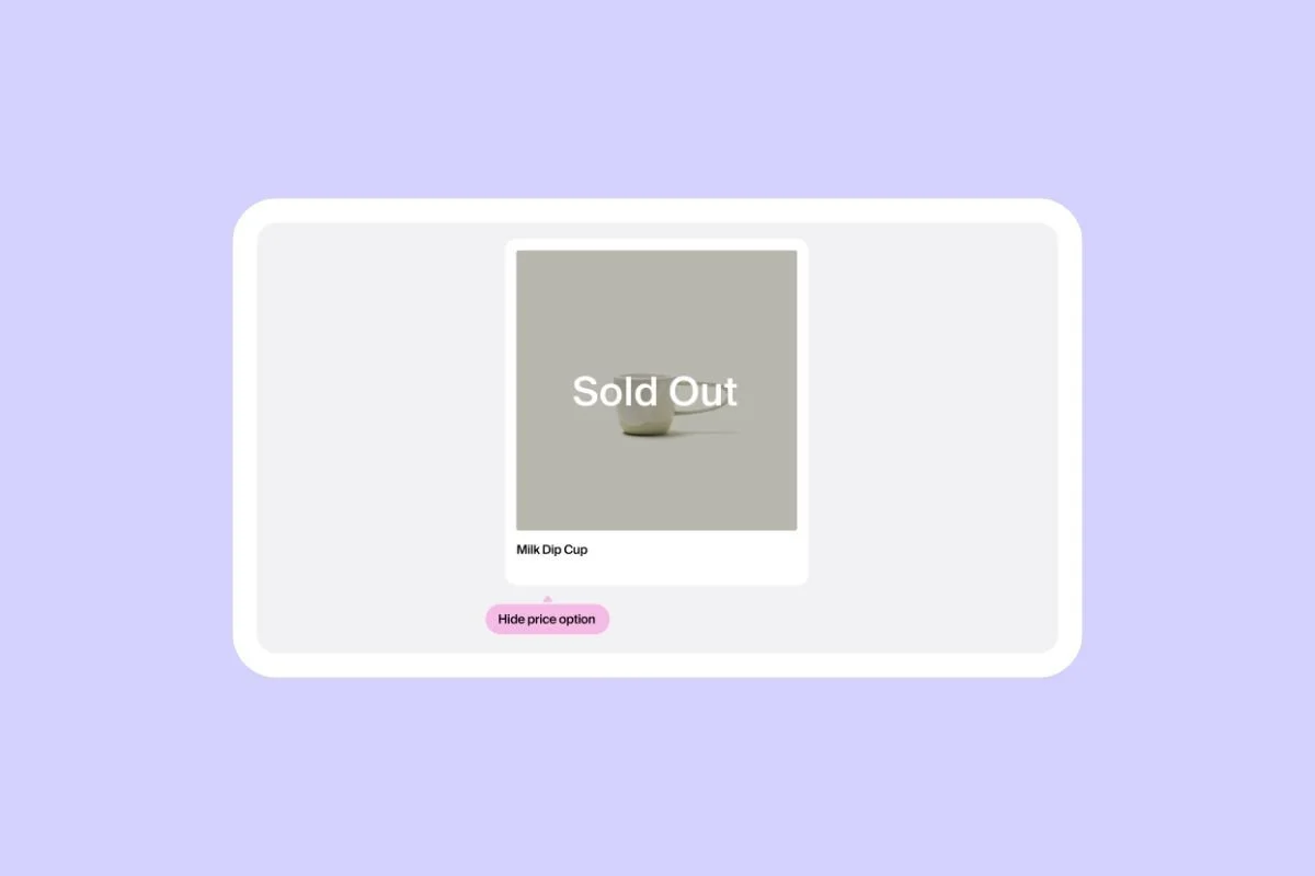 Hide price on sold out products main image