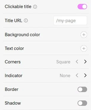 Expanded clickable title menu