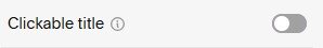 Clickable title setting