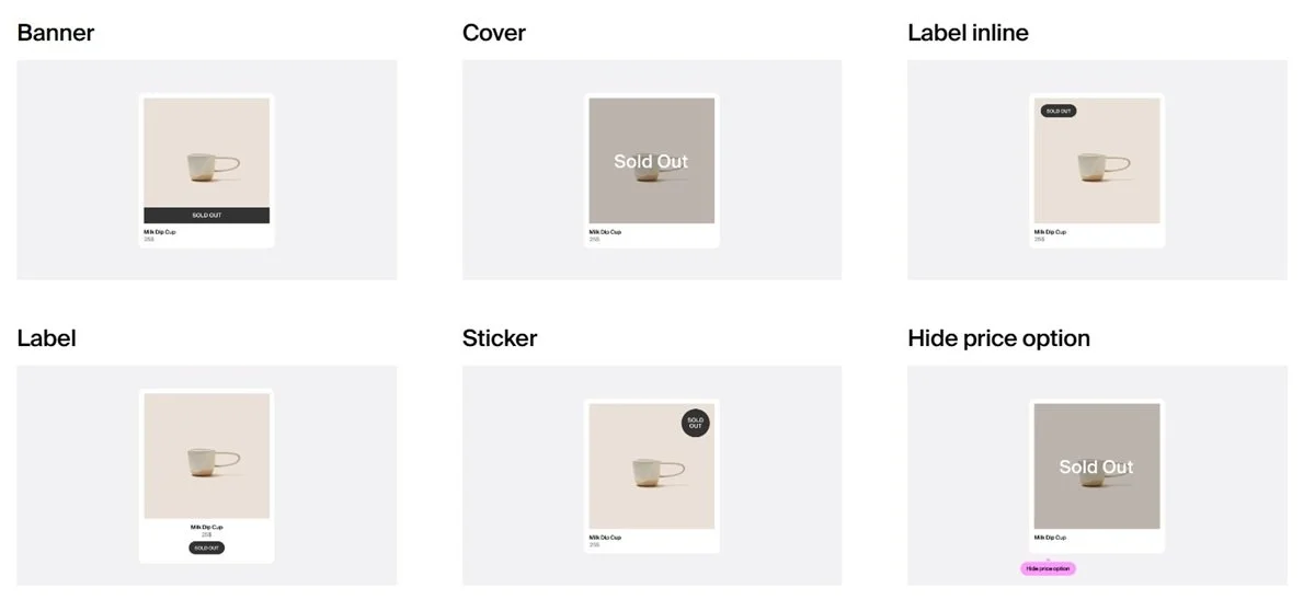 Sold out label styles