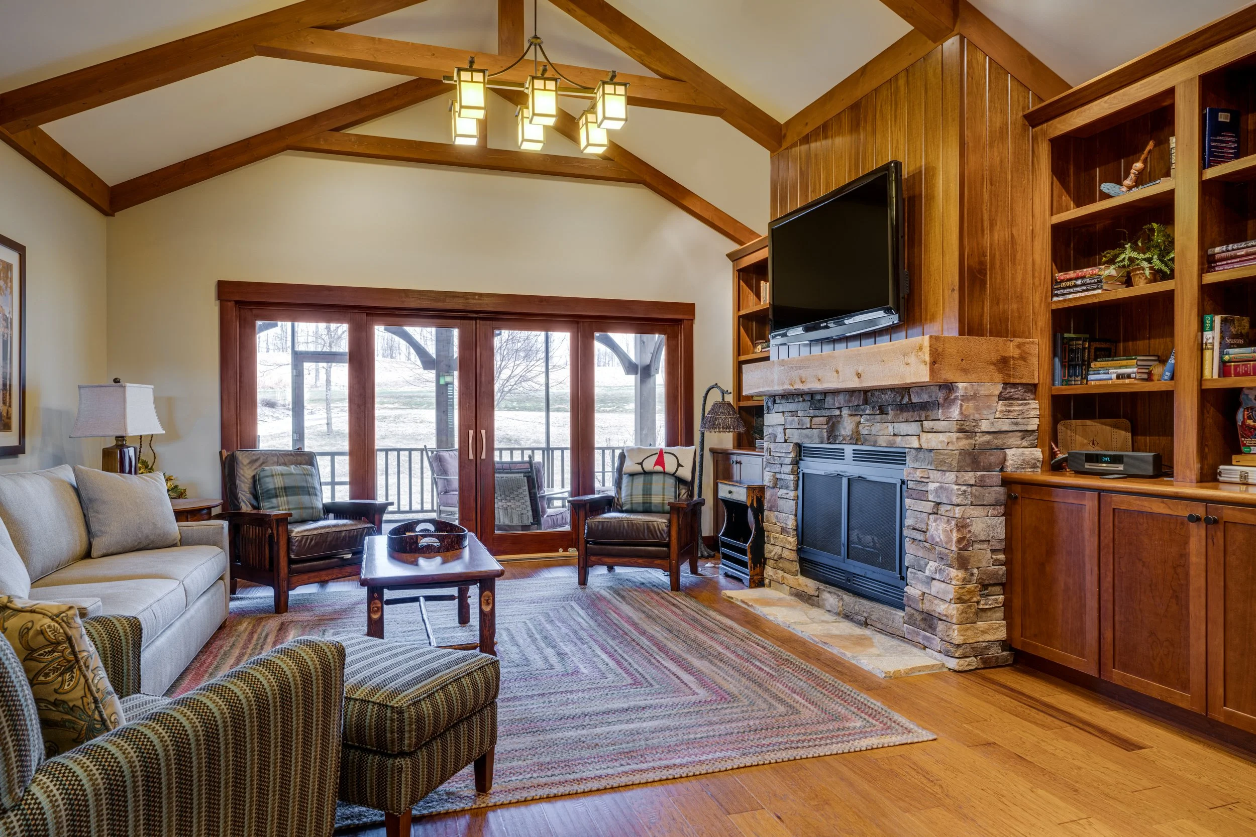 Great room in the cottages of True North Golf Course.