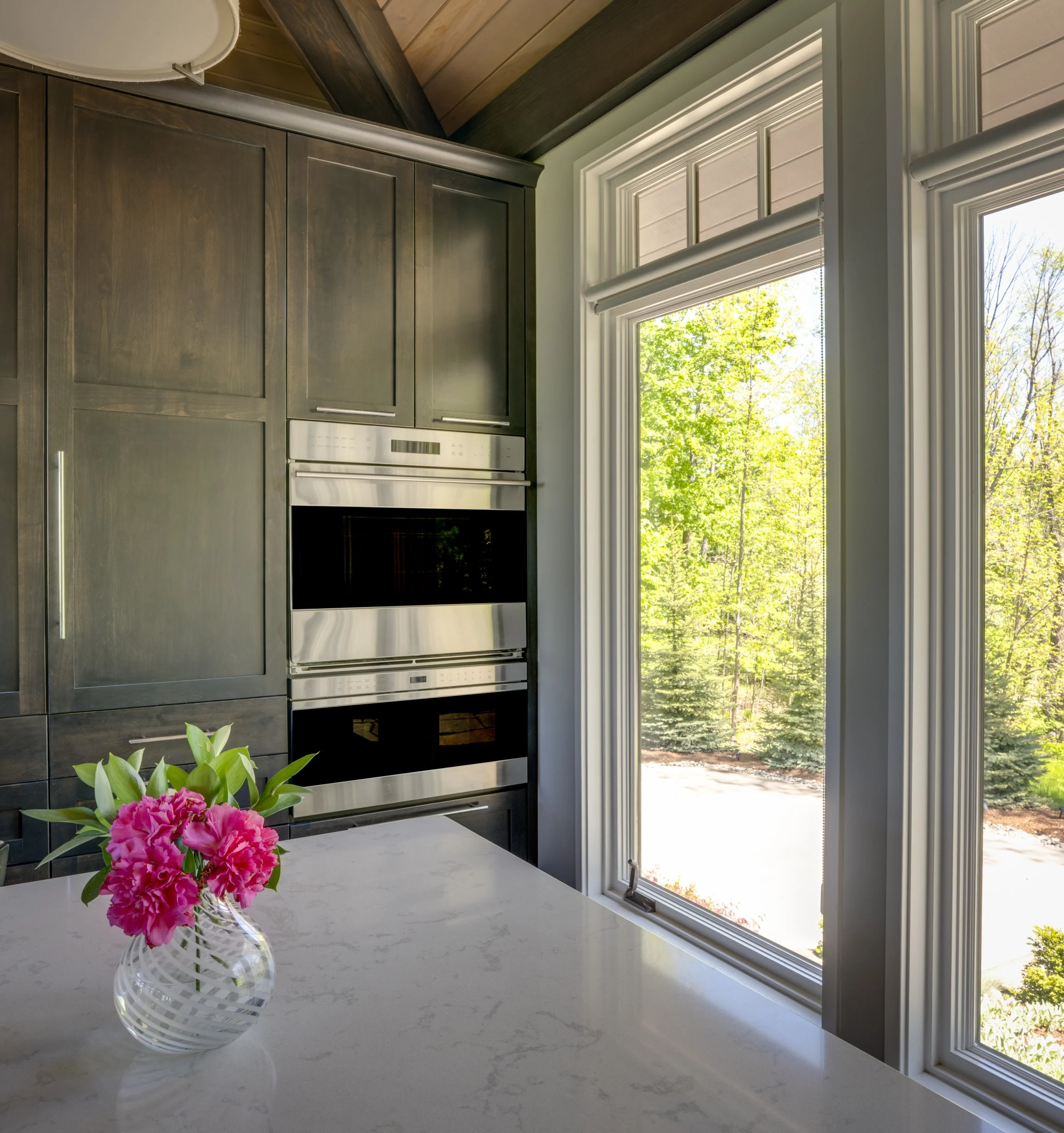 Wolf oven and microwave with Greenfield Custom Cabinets.