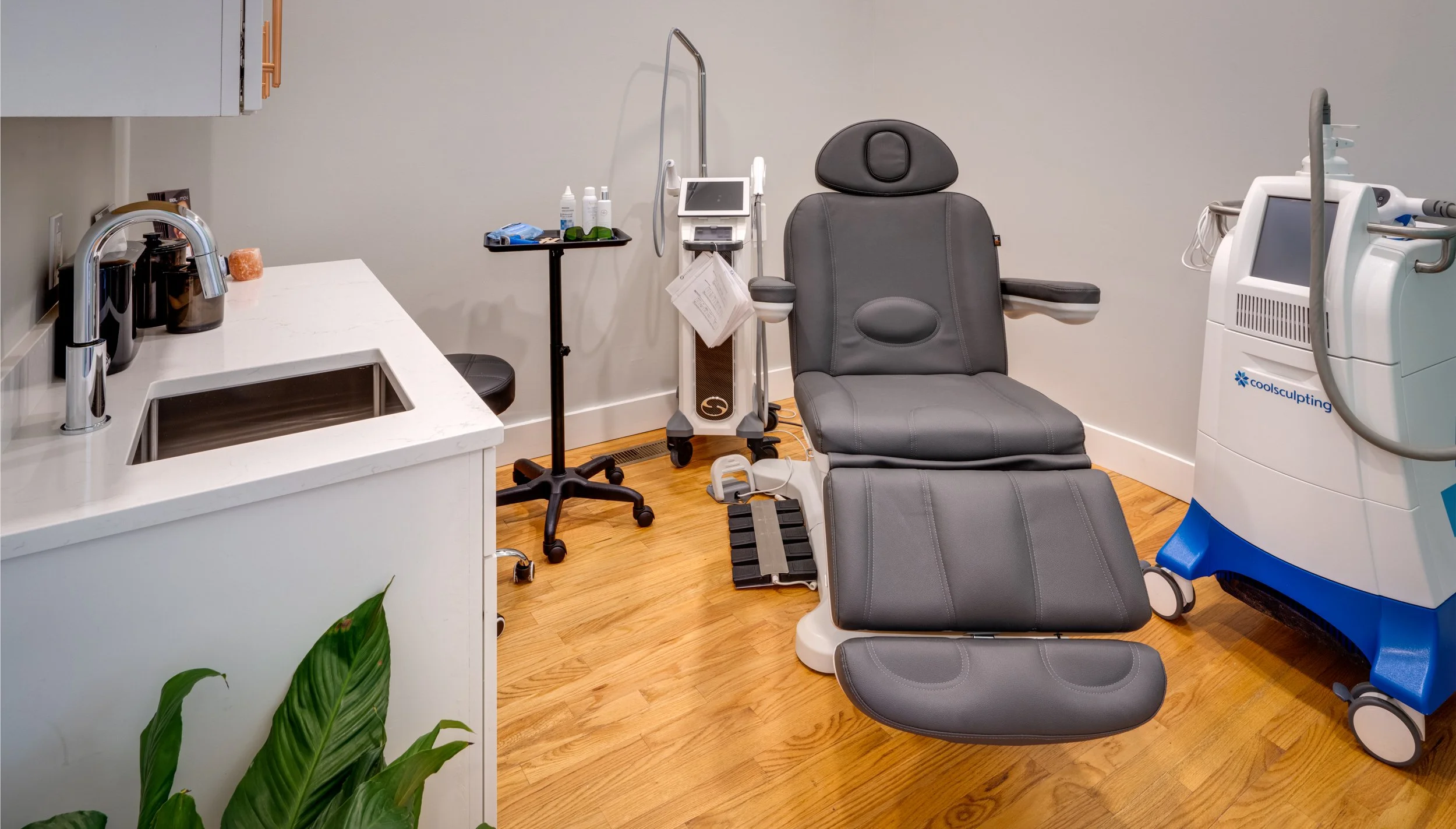 Copper Aesthetics surgery room in Petoskey, MI as Designed by Renee Guthrie of Lake Street Design, Petoskey MI