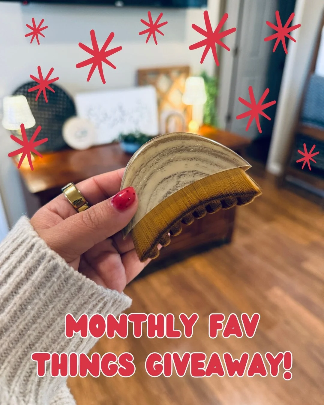 ⭐️ MONTHLY FAV THINGS GIVEAWAY! ⭐️

Another month, another fav things giveaway! We&rsquo;re giving away a lymphatic drainage brush to one of you + a friend this month! 💕 My sister &amp; I have been obsessed with these since we got them for Christmas