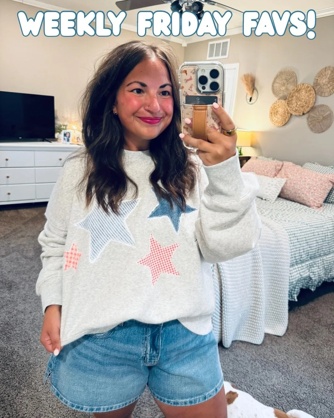 A few spring transition fits, some 4th of July themed pieces + some random home stuff wraps up this week&rsquo;s Friday favs post! Comment FRIDAY for links! ⭐️