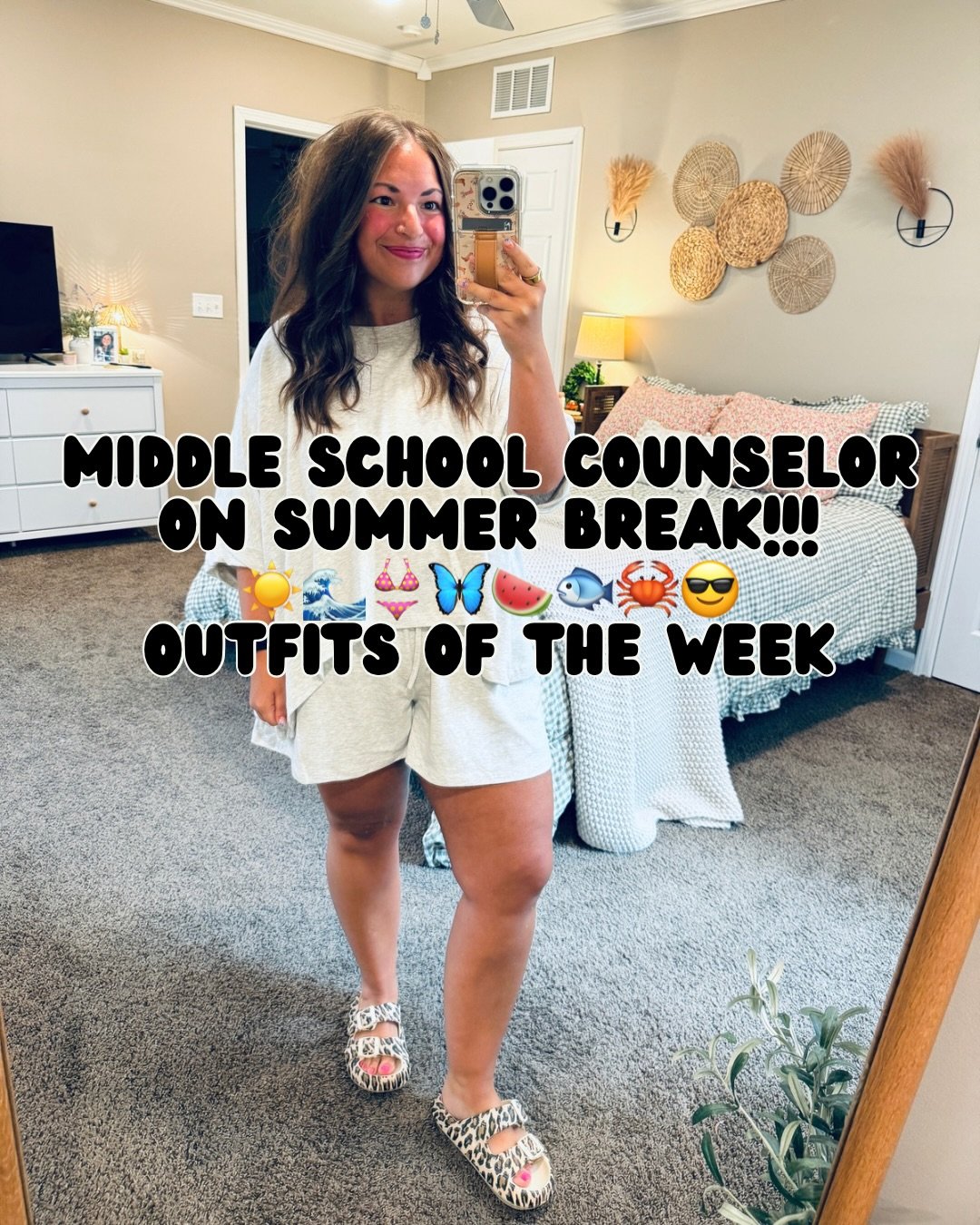 Last week&rsquo;s middle school counselor on summer break (!!!) outfit round up! ☀️🌊👙🦋🍉🐟🦀😎 Cheers to summer, baby! ⭐️

#LTKdayinmylife #LTKootd #LTKMidsize

Comment SHOP below to receive a DM with the link to this post on my LTK ⬇ https://like