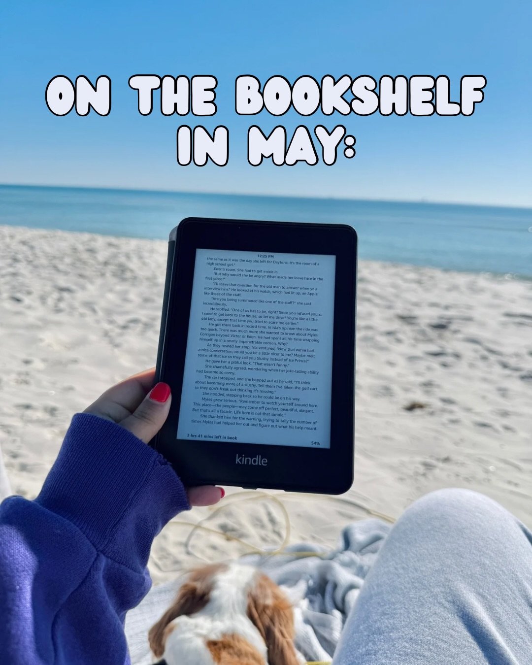 I read six books in the month of May! 🫶🏻📖💫 

Always open to adding to my tbr list &mdash; drop some favs below! 👇🏼

PS - less than 2 weeks til I&rsquo;m reading on the beach again!!! eep! 🥥👙🌴🌺🌅🌊☀️🐟📚