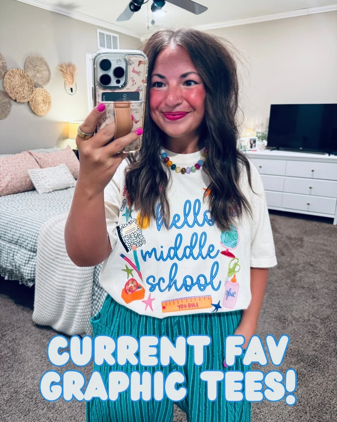 Cutie graphic tees make classroom outfits so much more fun! ✏️🩵💫Sharing some of my current favs from @thepressedmama, @hellohandpressed &amp; @amazon that I&rsquo;m loving! 💕 Which one is your favorite?!

#LTKootd #LTKMidsize #LTKWorkwear

Comment