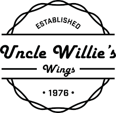 logo for uncle willie's wings in a circle graphic