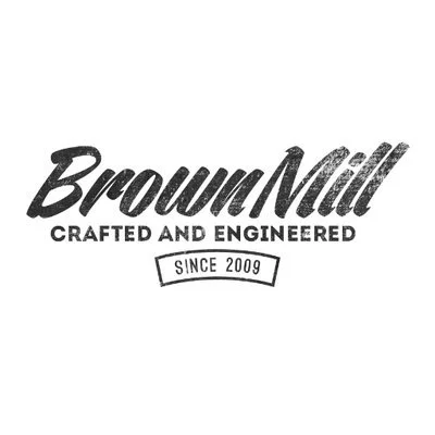 BrownMill logo with the tagline "Crafted and Engineered" and "Since 2009" in black text on a white background.