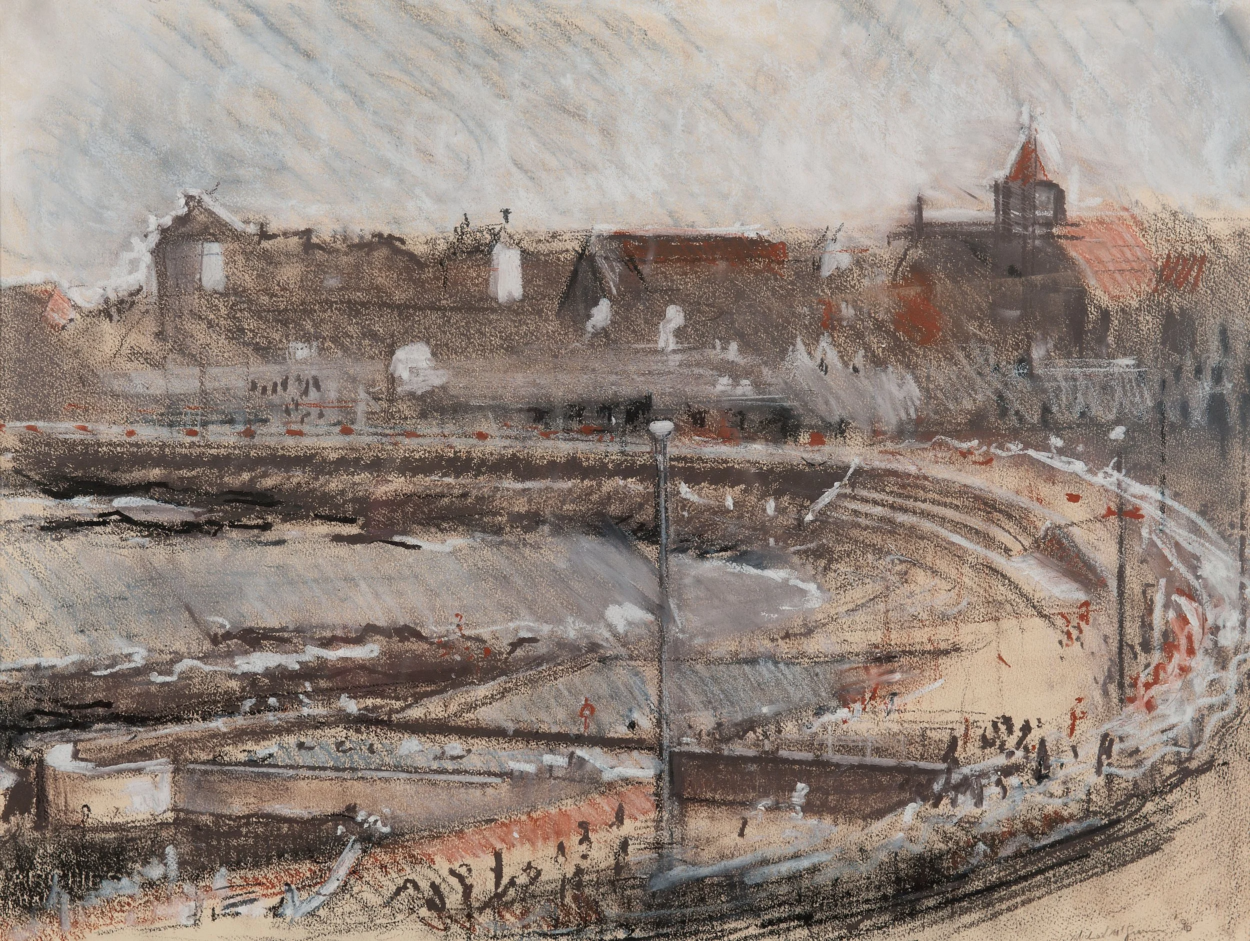 Portstewart Promenade, 1990,  Pastel on paper, 18 x 22 ins. Private Collection