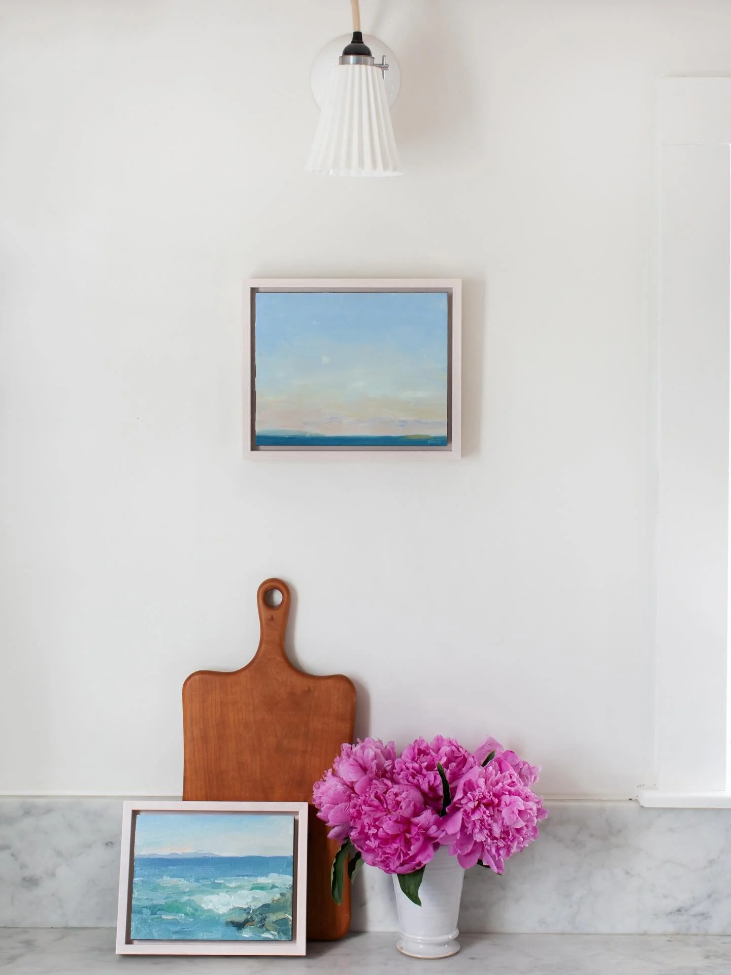 Swipe through to see in-situ views of the six latest plein air Maine landscapes to arrive from the Orr&rsquo;s Island studio of @jspastoreart. It&rsquo;s such a treat to share Jeanine&rsquo;s work in person with visitors to the gallery - message me t