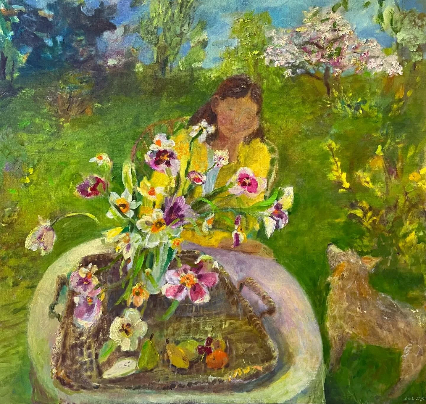 Daydreaming of all things spring with Elizabeth Endres&rsquo;s &ldquo;Sights of Spring,&rdquo; a 30in x 32in oil on linen. Swipe for more views of this intimate, hopeful painting. Shop all five of the works by Elizabeth we currently have on our websi