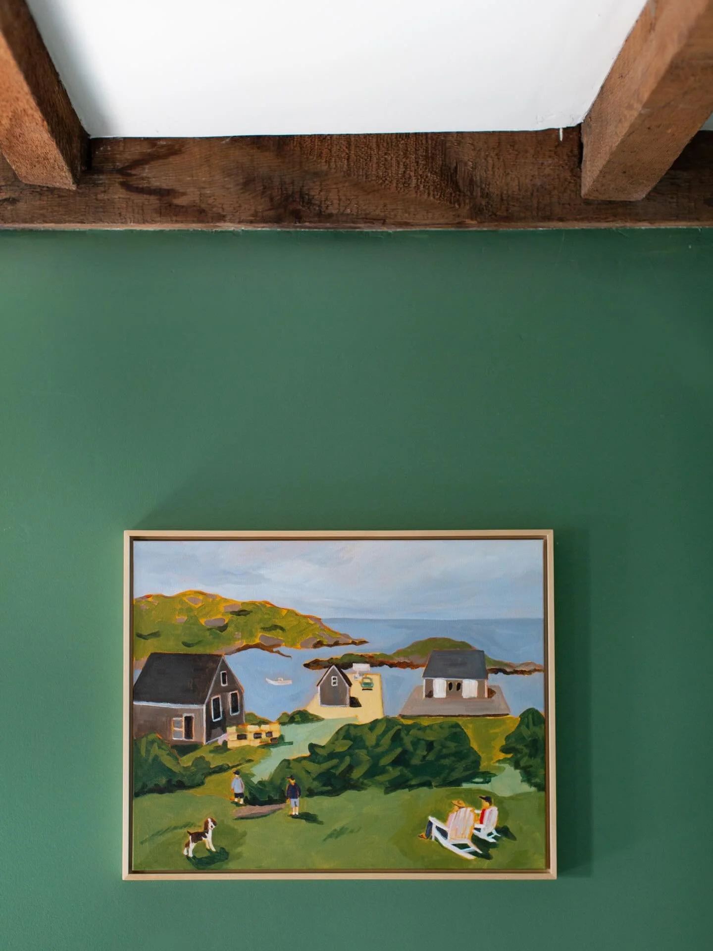 &ldquo;It Was the Perfect Summer Day&rdquo; is one of five paintings by @juliebowersmurphyartist that we currently have on our walls here in Maine. I love the title as much as I love this delightful painting. (The spaniel!) Shop all of Julie&rsquo;s 