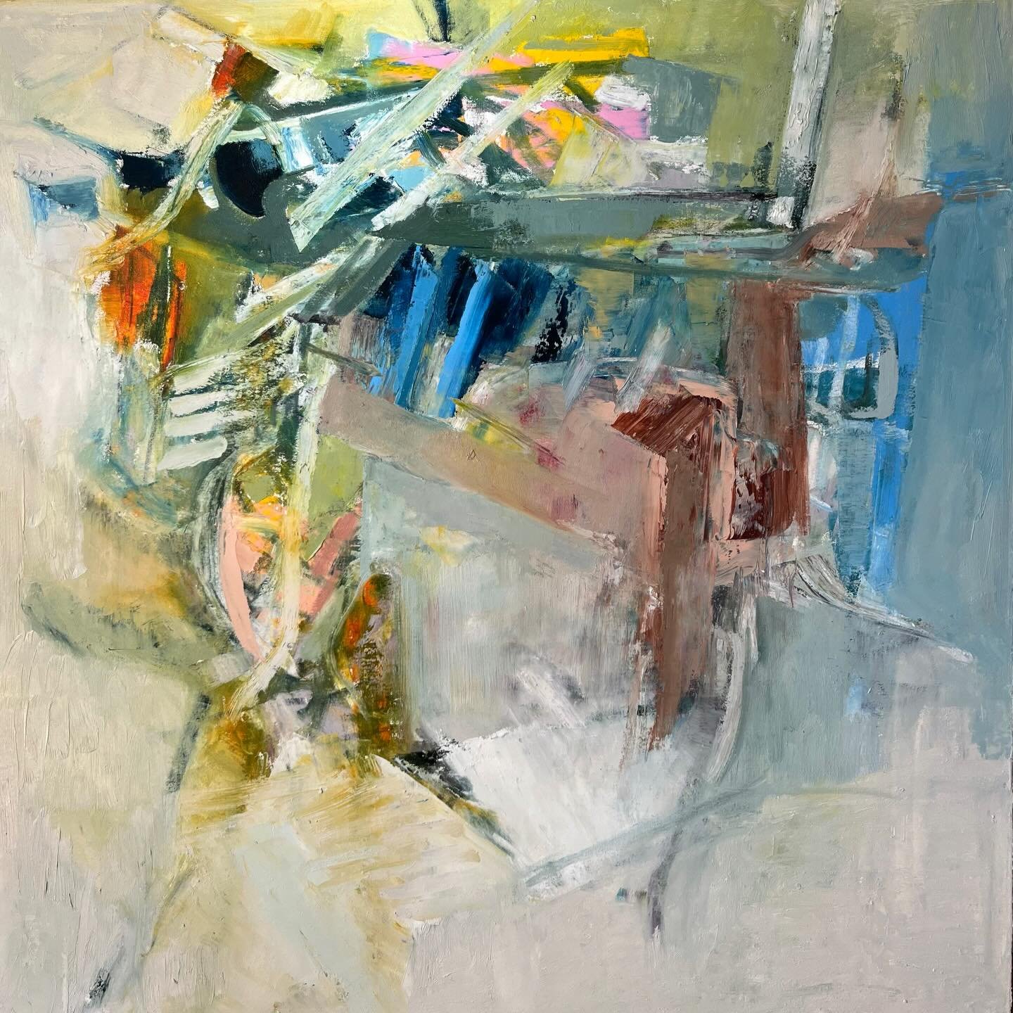 &ldquo;Objects Found&rdquo; is one of the newest works to come out of @kathysolesartist&rsquo;s studio. Swipe through for more views or message me to arrange a time to see Kathy&rsquo;s work in person. The marks, depth, and light in her paintings tru