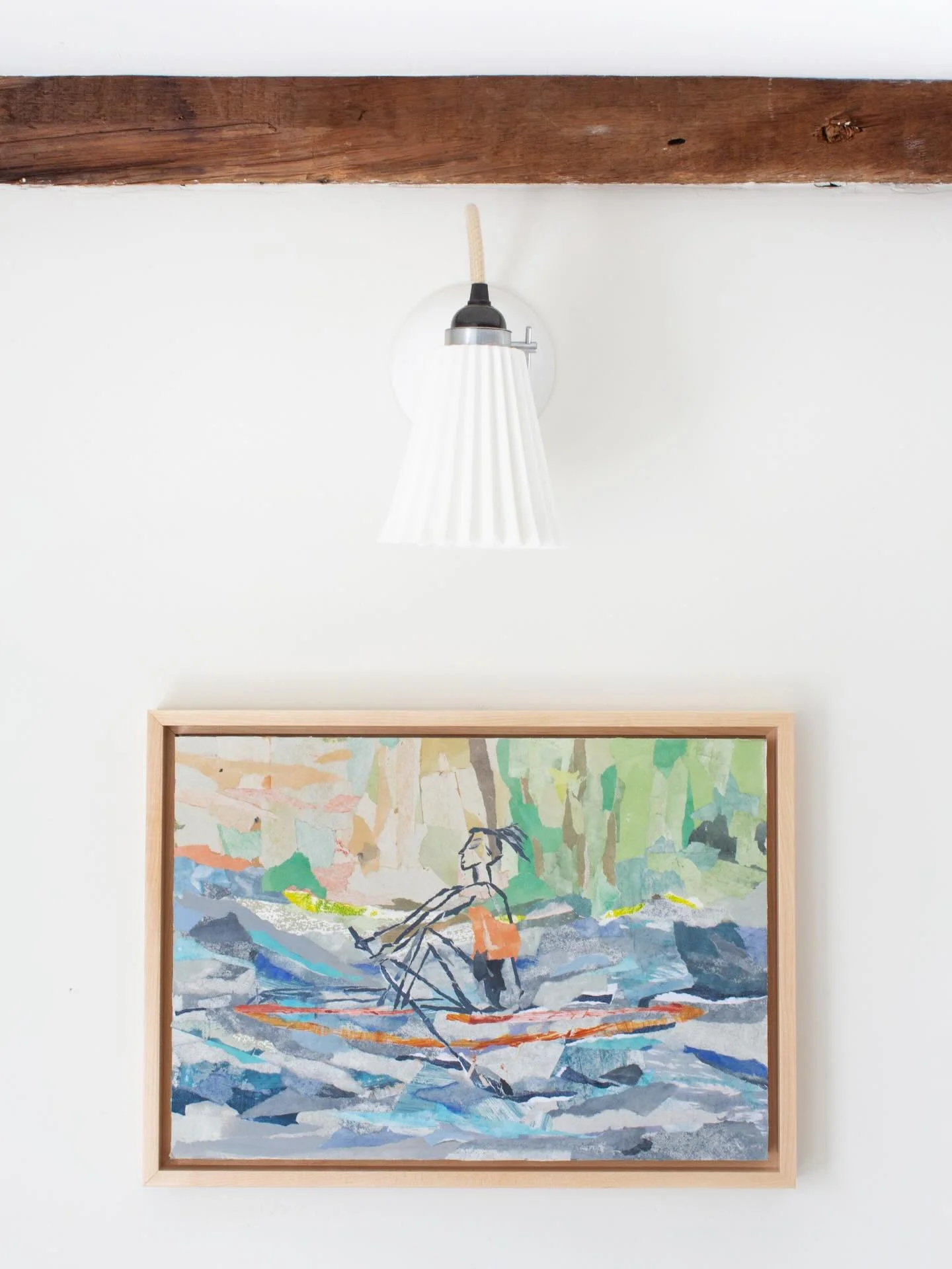 @dianaforbes.art&rsquo;s &ldquo;Regatta Day II&rdquo; is such a joyful piece, one I particularly love sharing with visitors to the gallery who show an interest in her work. Swipe through for more views of this framed watercolor paper collage, 13in x 