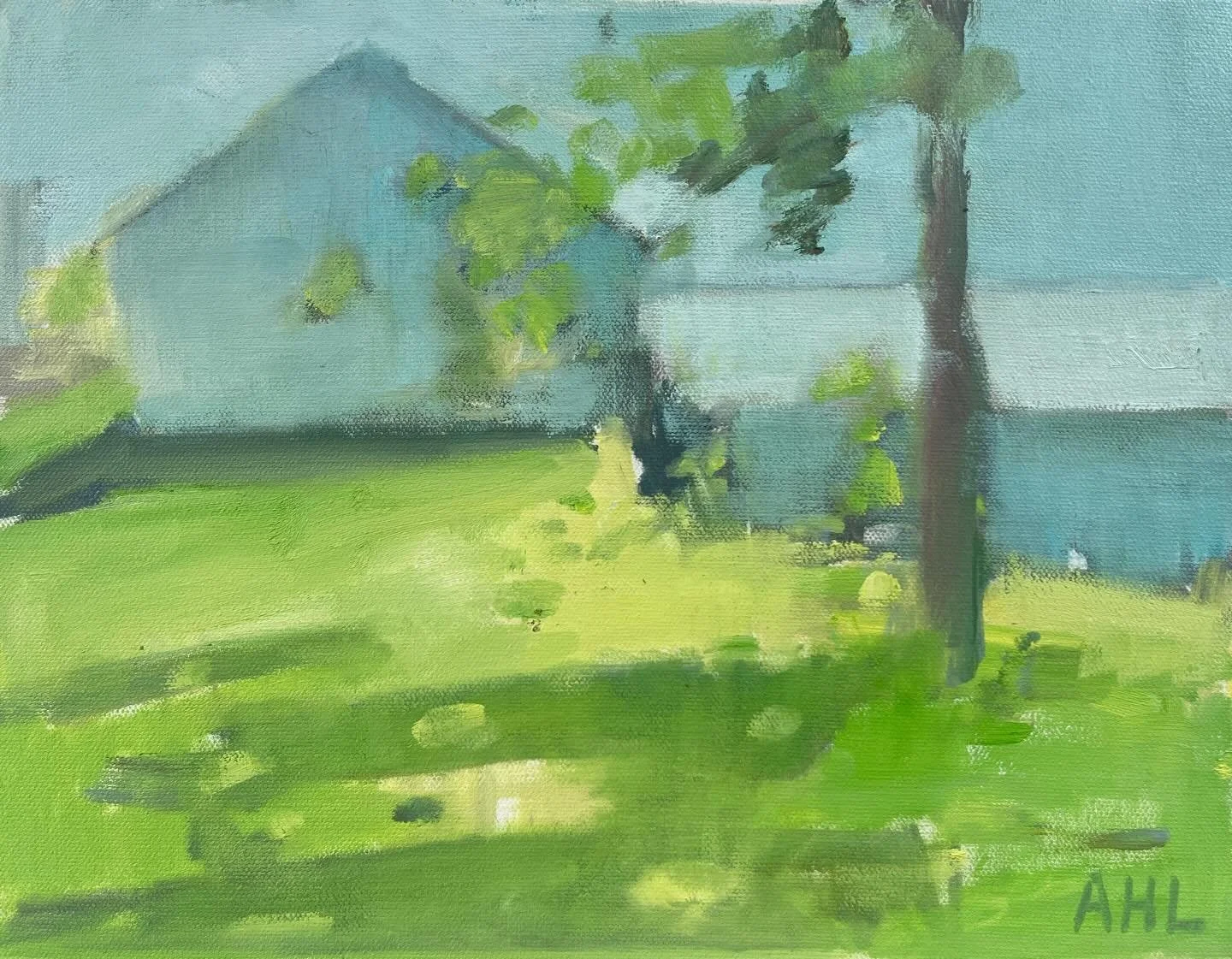 &ldquo;In May, I Sing Night &amp; Day&rdquo; by @arianeluckey is one of those paintings whose charming title I love as much as the work itself. Swipe through for additional views of this 11in x 14in oil on canvas. It&rsquo;s one of 16 paintings by Ar