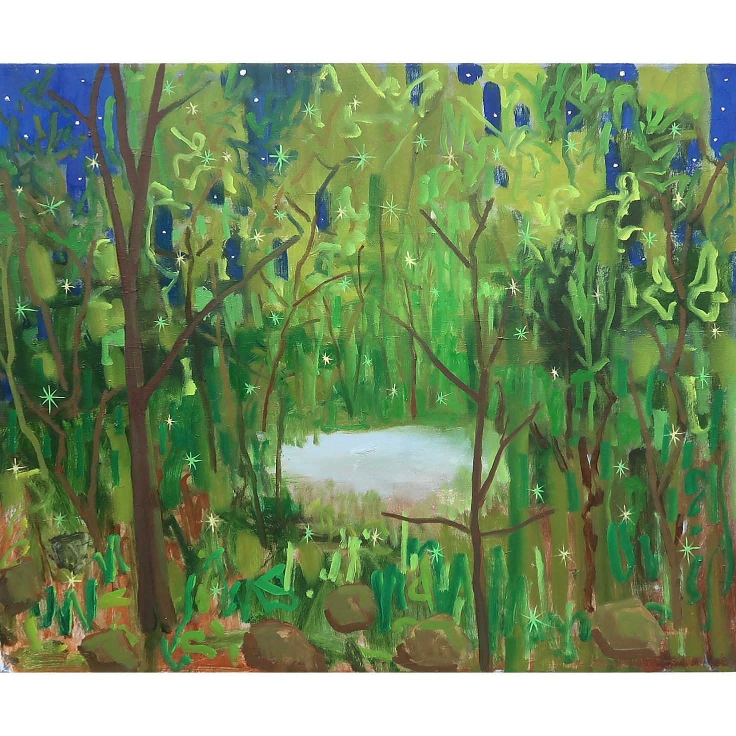 Pond with Fireflies