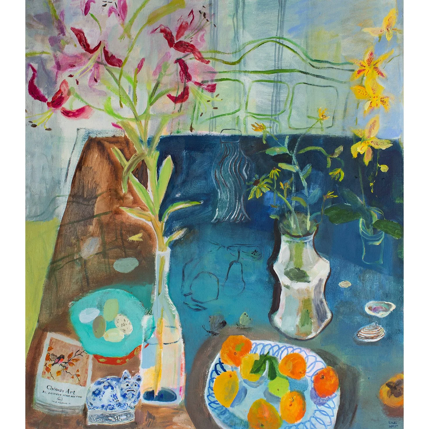 Tabletop Findings, Oranges, and Lillies by Elizabeth Endres.jpg