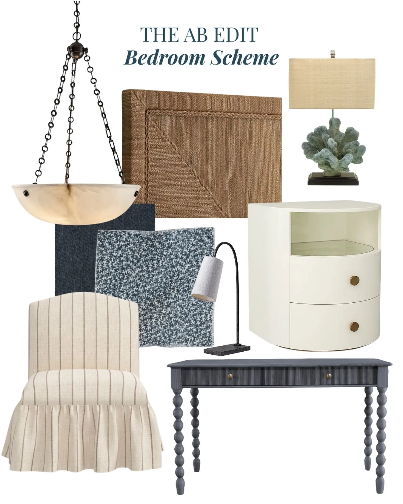 As part of our AB Edit series, we will be sharing design tips, inspiration behind our schemes, and some of our favourite suppliers and finishes.

With summer just around the corner, we are going to begin with a bedroom scheme inspired by relaxed coas
