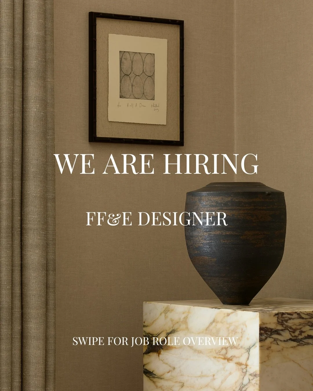 We are seeking an experienced FF&amp;E designer to join our team.

This is an exciting opportunity to become part of a boutique design studio, working on luxury residential projects across the uk and internationally.

Please send your cv &amp; portfo