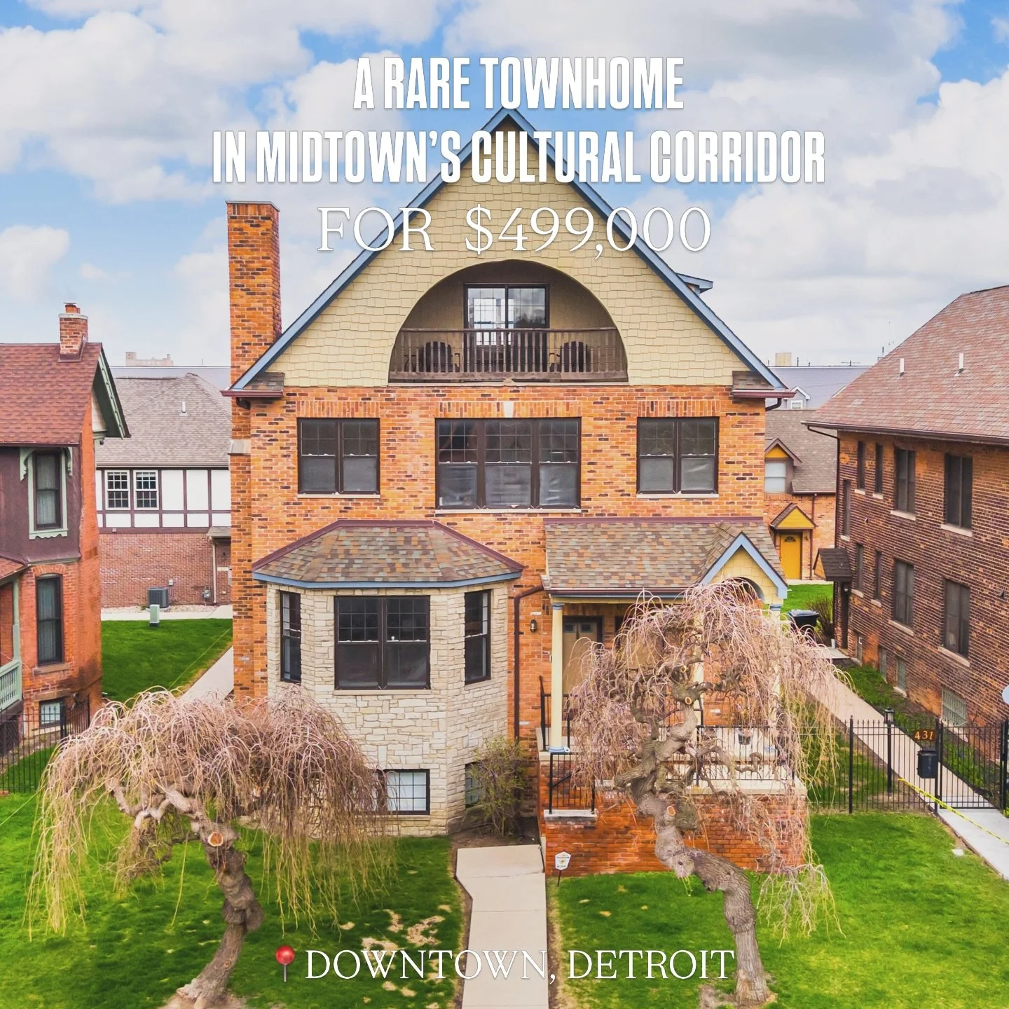 ✨TOMORROW we are opening the doors to this spacious townhome.

Located right on historic East Ferry Street in Midtown&rsquo;s Cultural Corridor - just steps from @diadetroit @basblueus @detroitpubliclibrary and then some! 

With over 2600 square feet