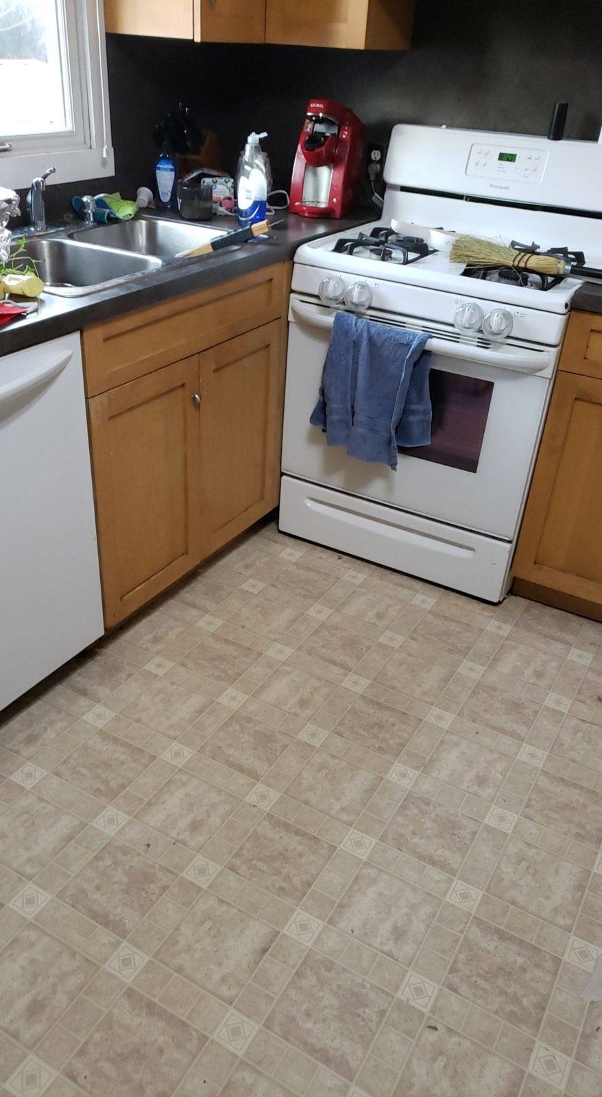 An Outdated Kitchen Floor, Are Tile Kitchen Floors Outdated