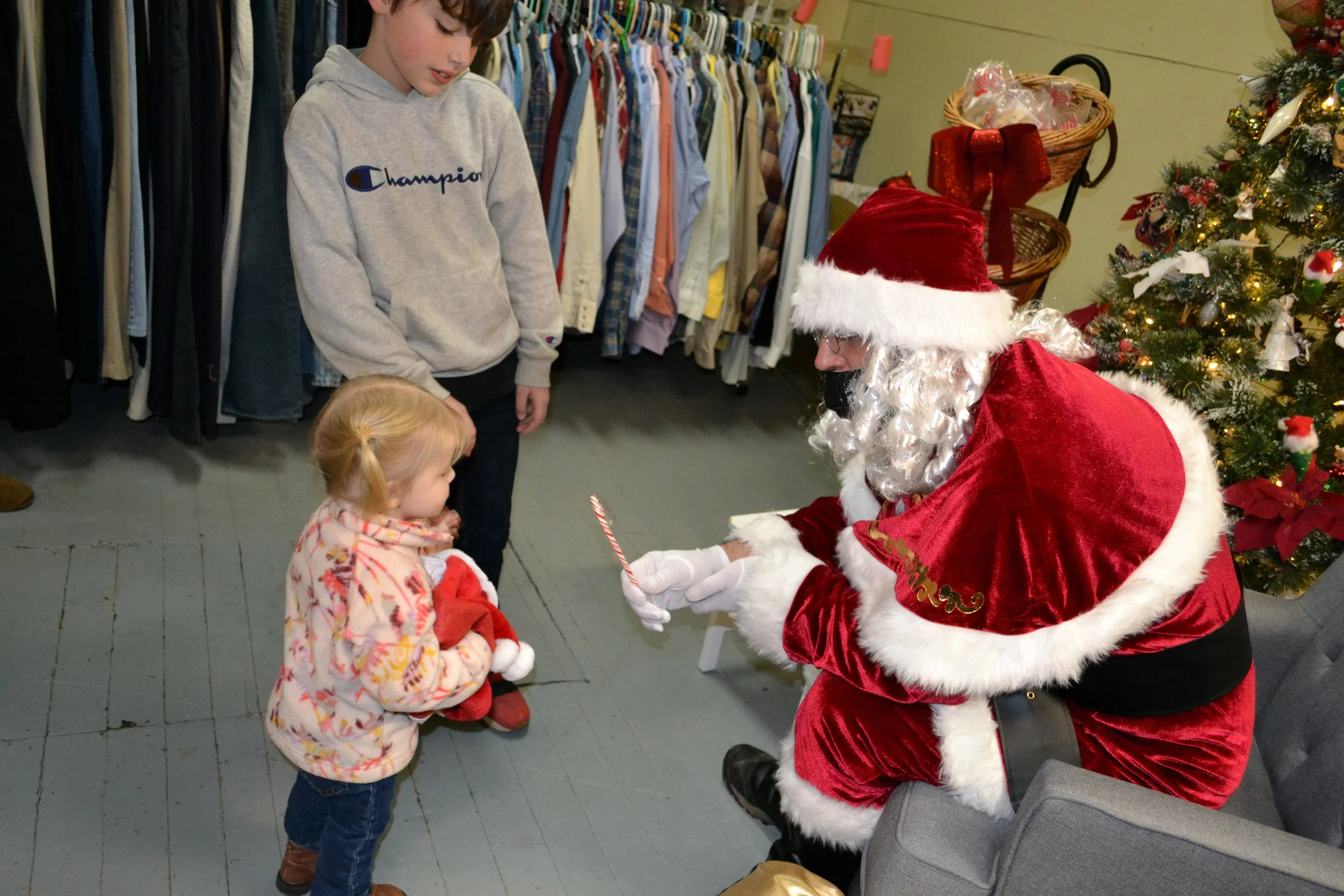 He has candy canes too!