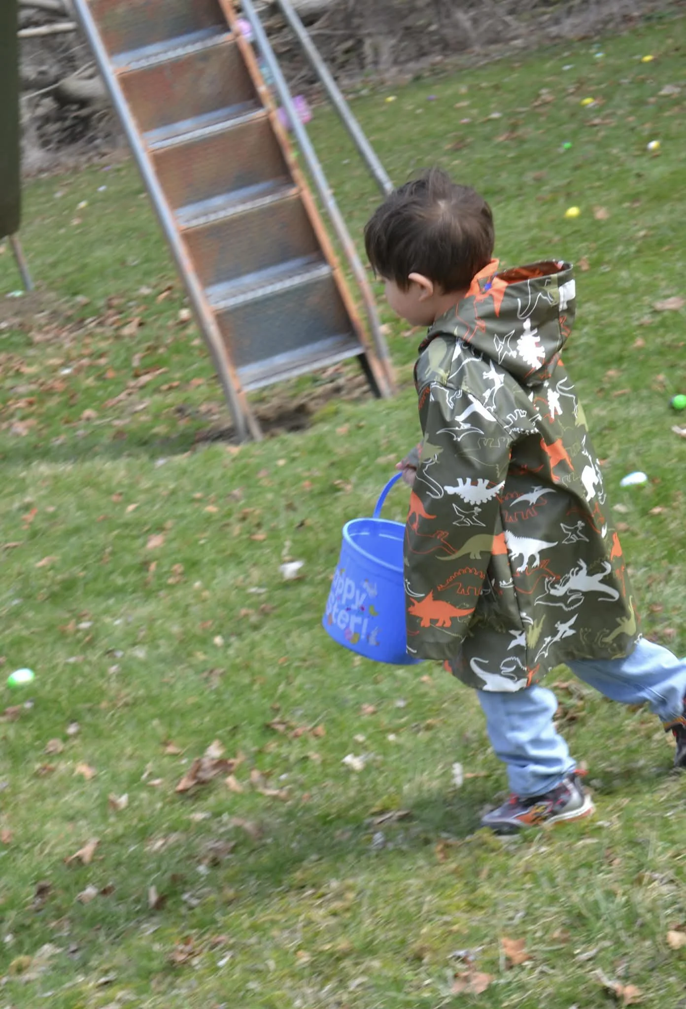 Filling up a bucket. 