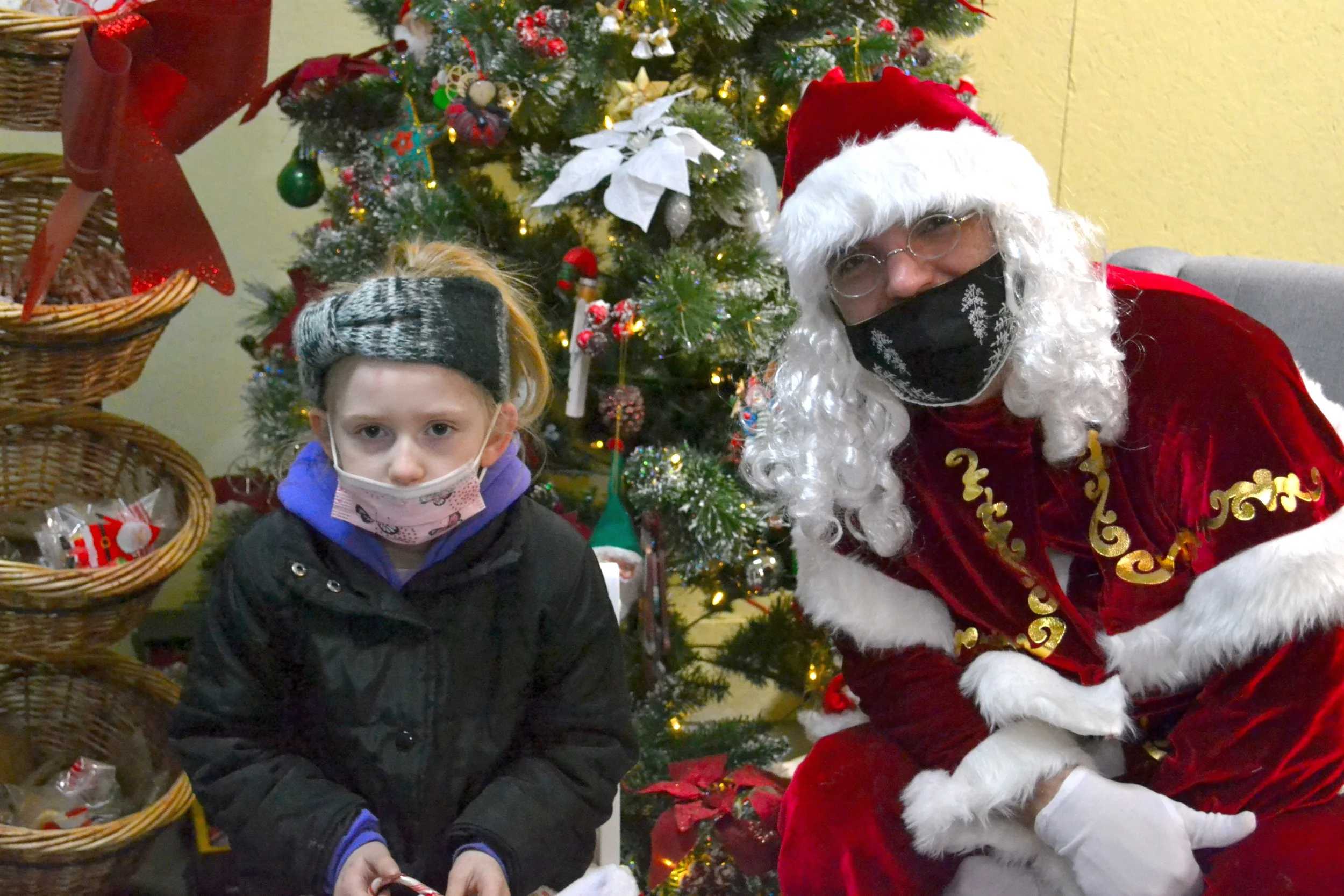Sitting with Santa.