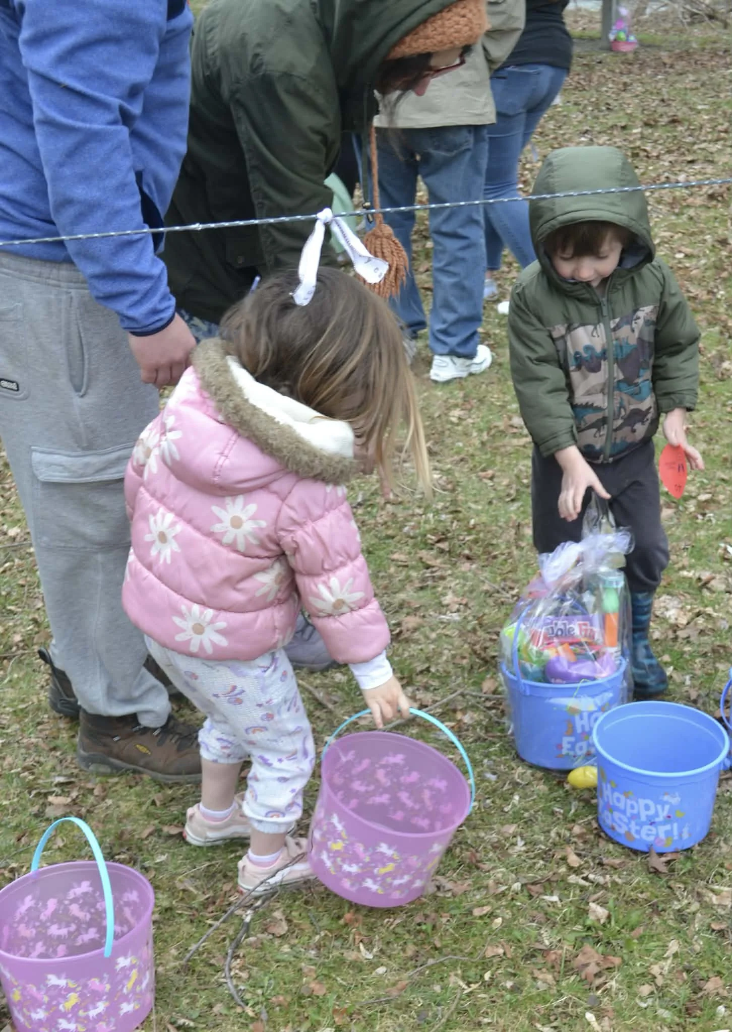 Baskets and buckets. 