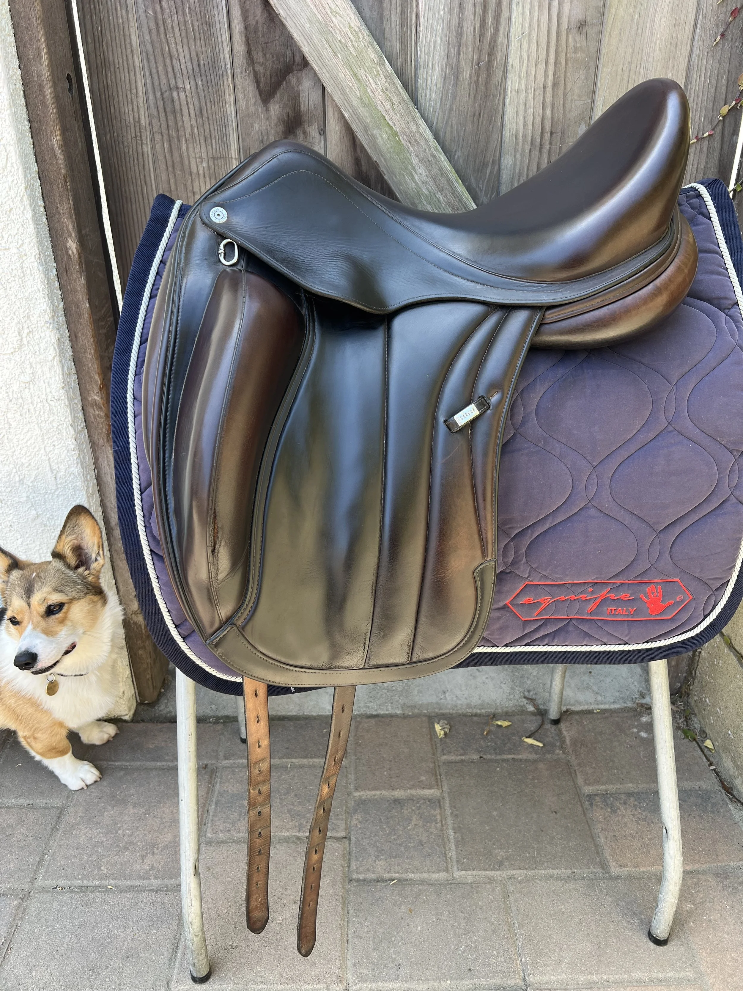 EQUIPE VIKTORIA 17N M +1. Brown. 2014 model, shows lots of normal wear. Tree is sound and leather buttery soft. $1,900. 
