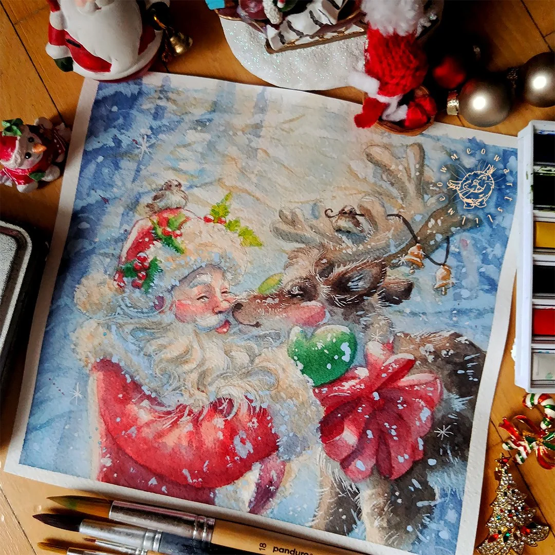 Hey guys and welcome back to a new post!!🎅🦌

New Years is almost here! How is everyone doing? I hope you're all enjoying the holidays!❤️I've been enjoying the Christmas vibes myself as well as stressing over finishing a New Years painting in time l