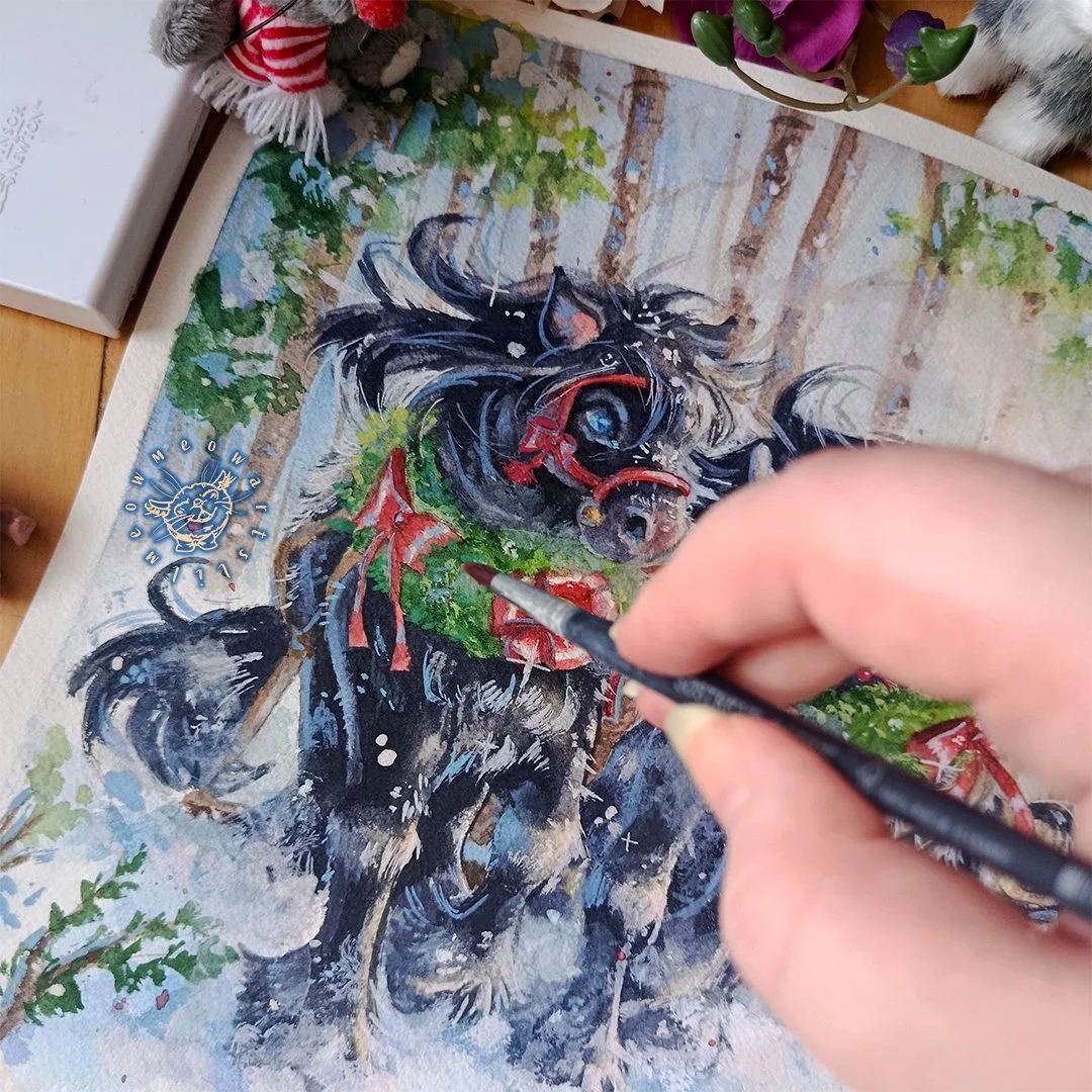 Hey guys and welcome back to a new post!!🐎❄

In Chinese zodiac 2026 is the Year of the Horse. It starts Feb. 17. Here is a little bit of a teaser for the upcoming work for the celebration! I will release the full painting when it's time. This is the