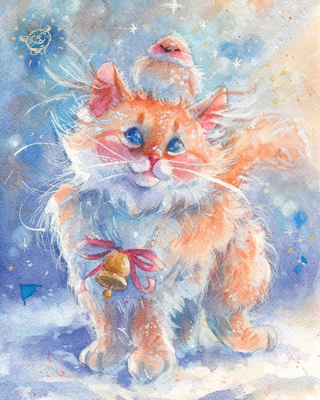 Hey guys and welcome back to a new post!!🐈❄

The scan of this painting! Despite the spring coming and I'm very excited for it, I still enjoy the snowy blues and purples❤️

Have a lovely day and stay safe and happy everyone!!🐈❄

#art #artist #kitten