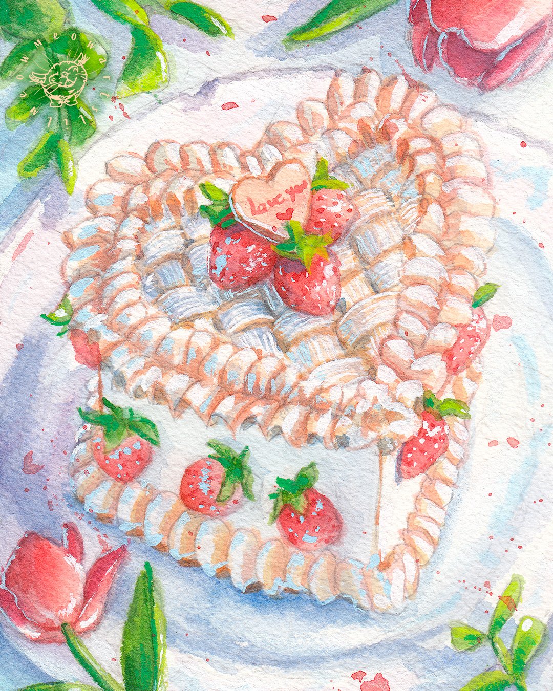 Hey guys and welcome back to a new post!!🍰🌷

Here's the scan of my white strawberry cake made with watercolour and gouache! Anyone would like a slice?

Have a lovely day and stay safe and happy everyone!!🍰🌷

#art #artist #traditionalpainting #tra