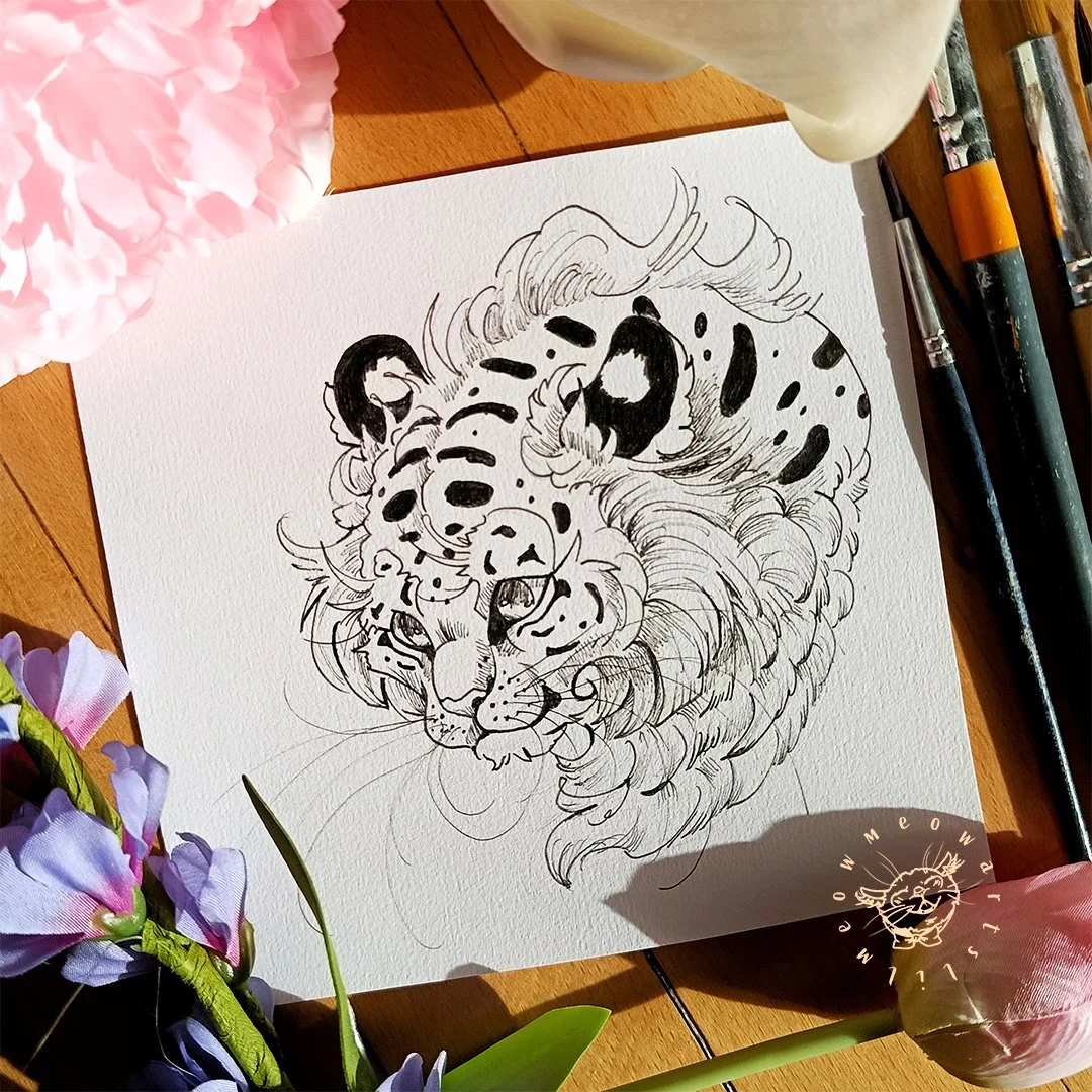Hey guys and welcome back to a new post!!🐅🍃

I drew this on a day I wasn't feeling very well so I was impressed with the result and ended up really liking this one! I found a reference and just started drawing and turned it into an ink drawing usin