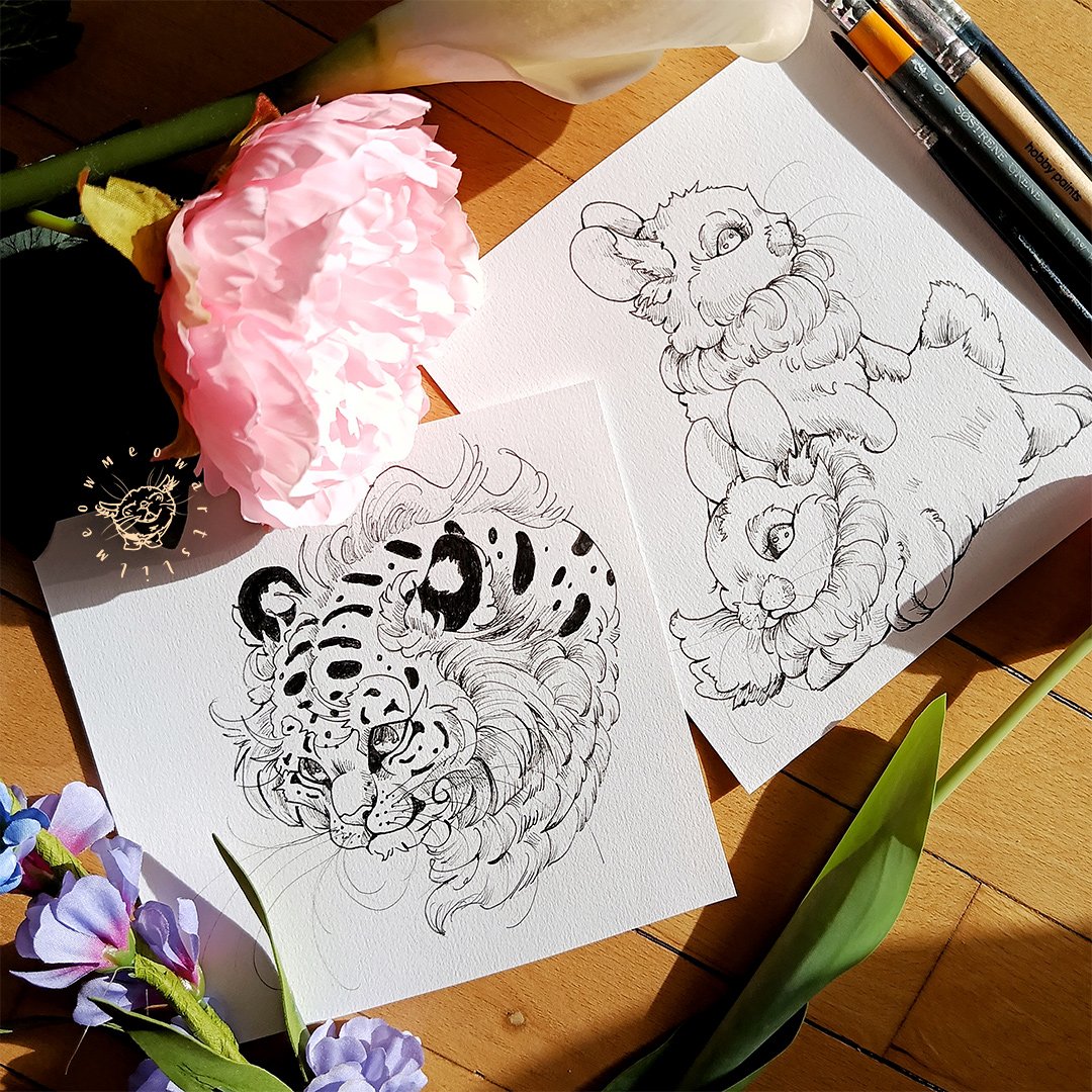 Hey guys and welcome back to a new post!!🐯🐇

My two ink drawings together! They both hold a special place in my heart. Which one is your favourite?❤️

Have a lovely day and stay safe and happy everyone!!🐯🐇

#art #artist #traditionalart #tradition