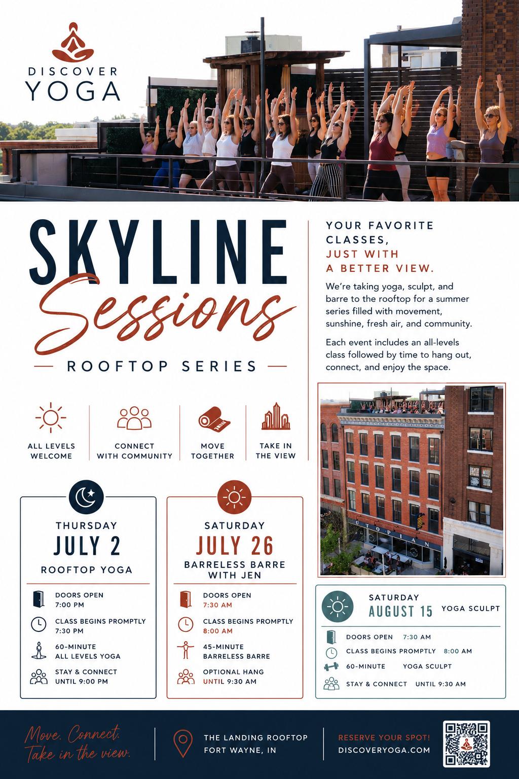 Skyline Sessions: Rooftop Barre, Yoga, Sculpt