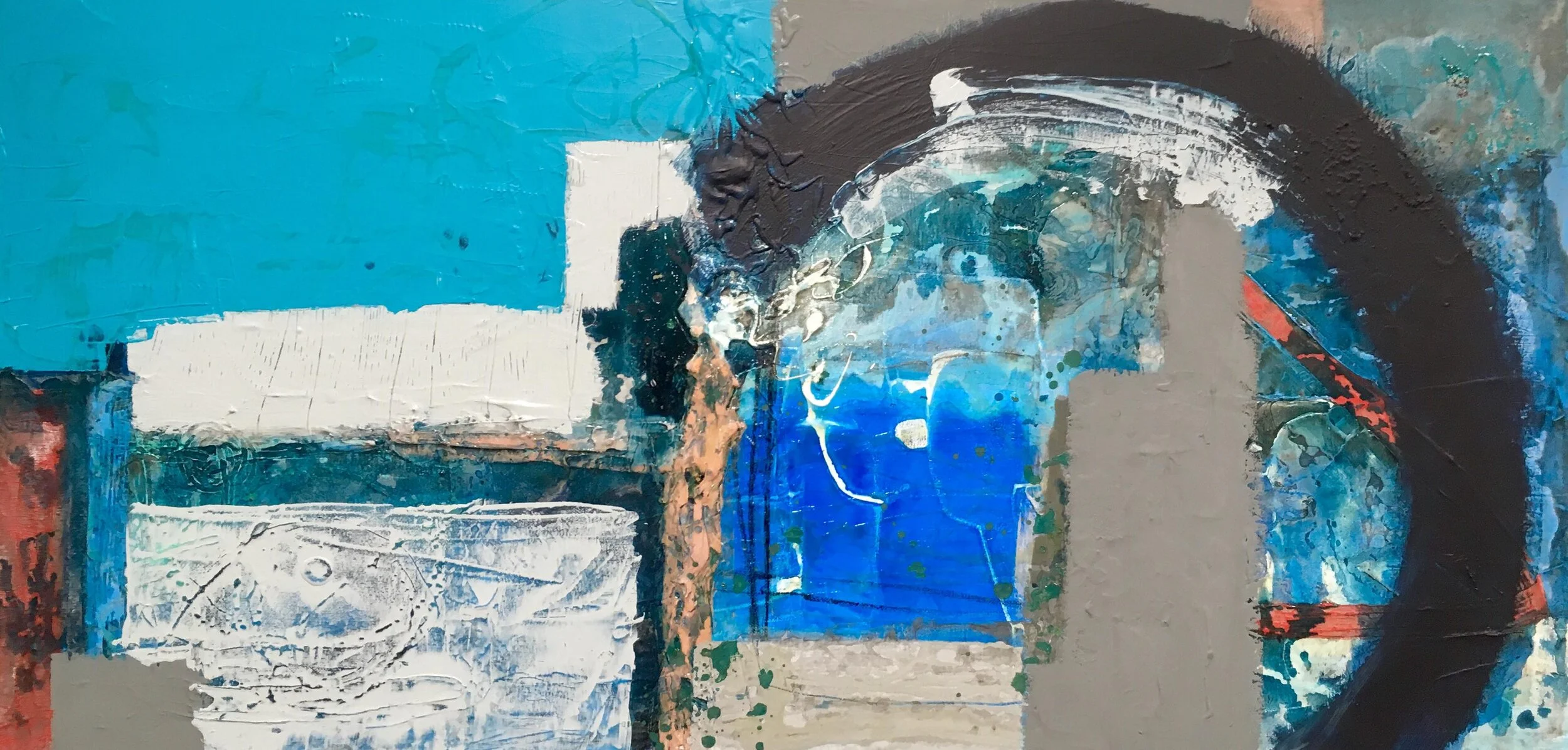 '104' 2019. Acrylic, Emulsion and Varnish on Canvas. 100 x 50cm.