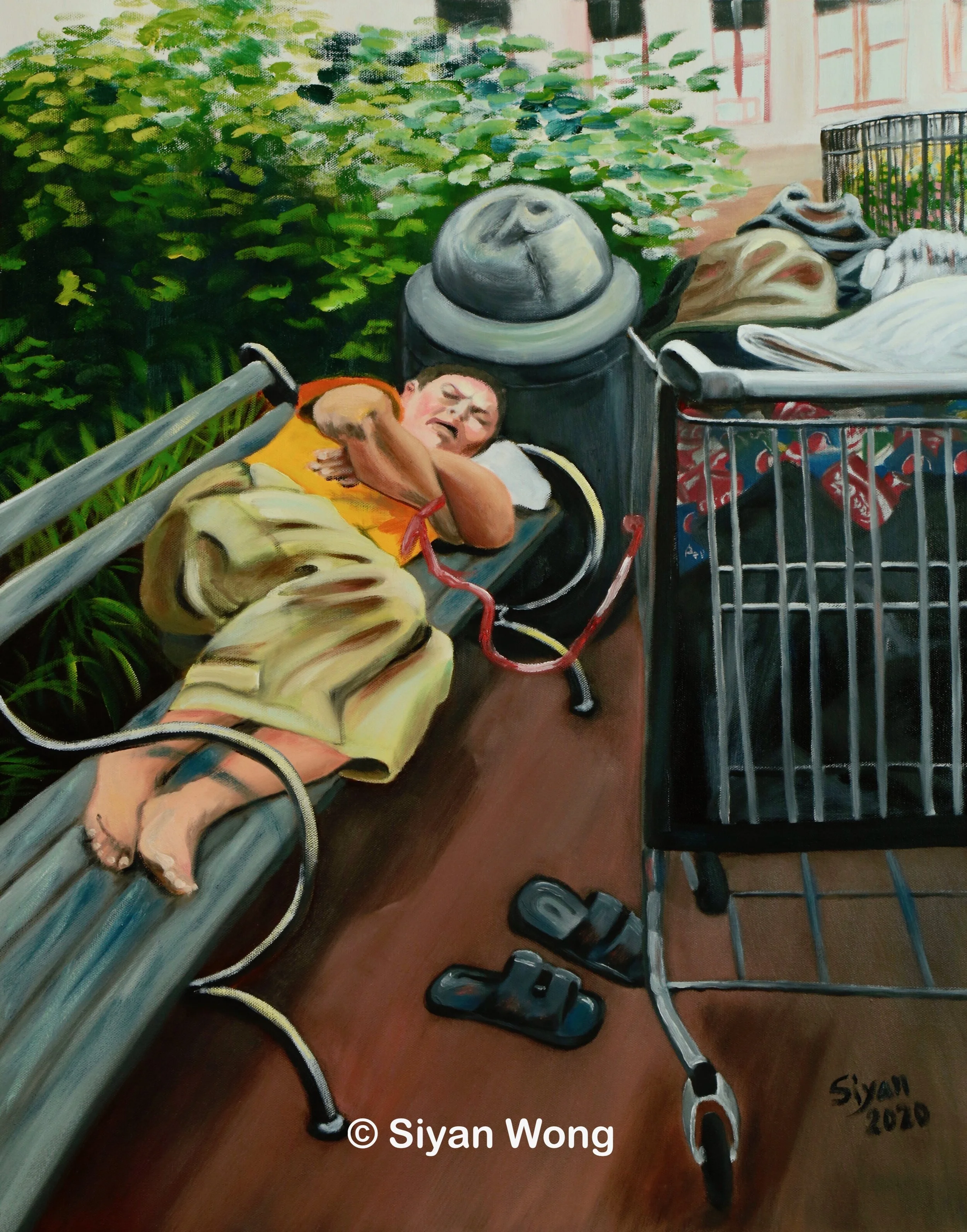 Possessions, 2020, oil on canvas, 30H x 24W x 1.5D