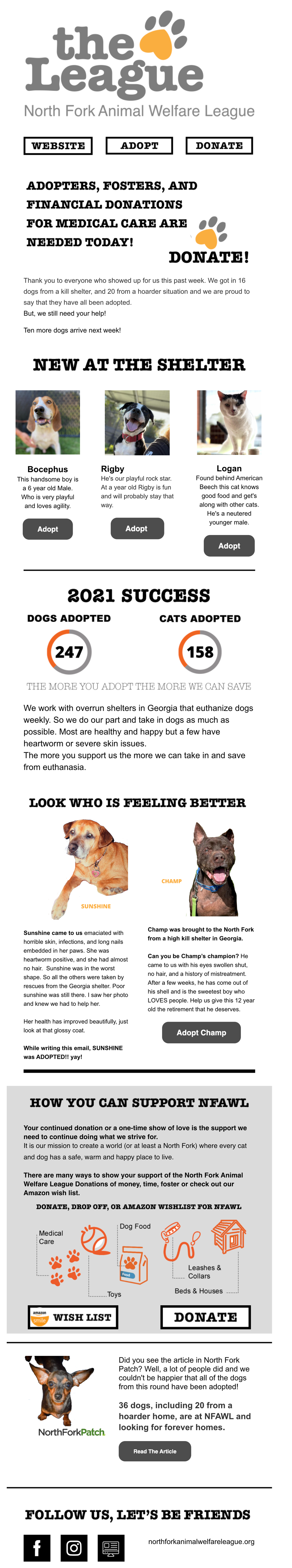 We need your help! — The League 🐾 North Fork Animal Welfare League