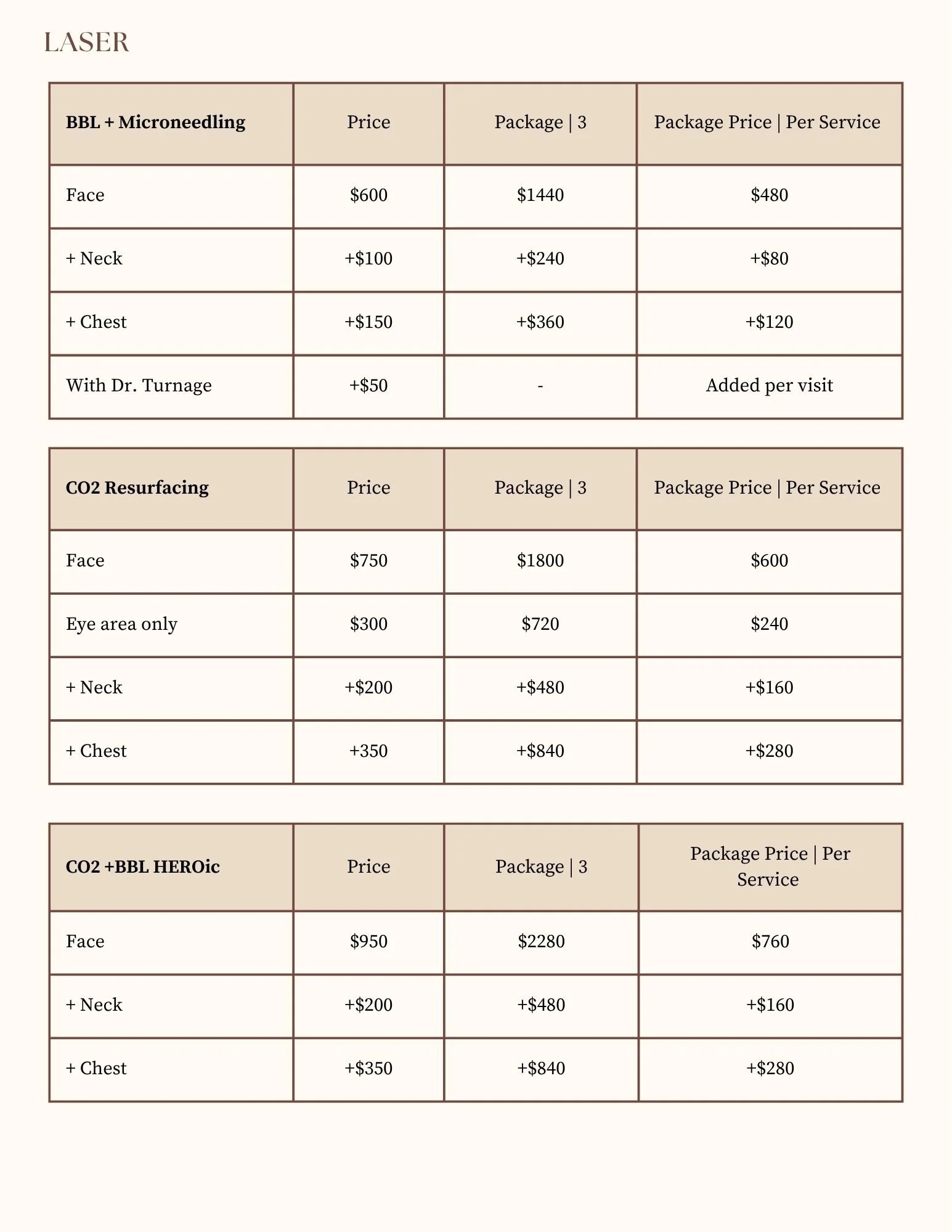 Price List for Botox, Fillers and Lasers | Maui MedSpa