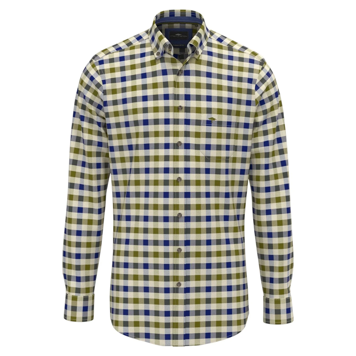 Fynch-Hatton-Shirt-1609-8720-748-Moss-Jethwas