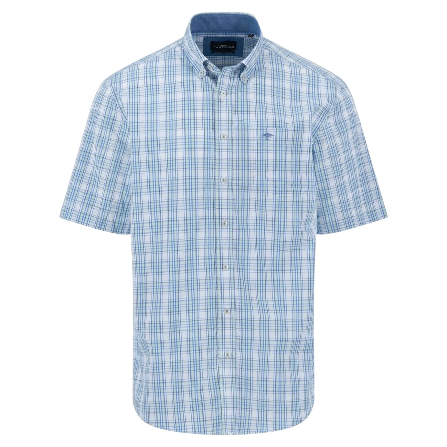 Fynch-Hatton-Short-Sleeves-Shirt-1505-5301-735-Minty-Green-Jethwas