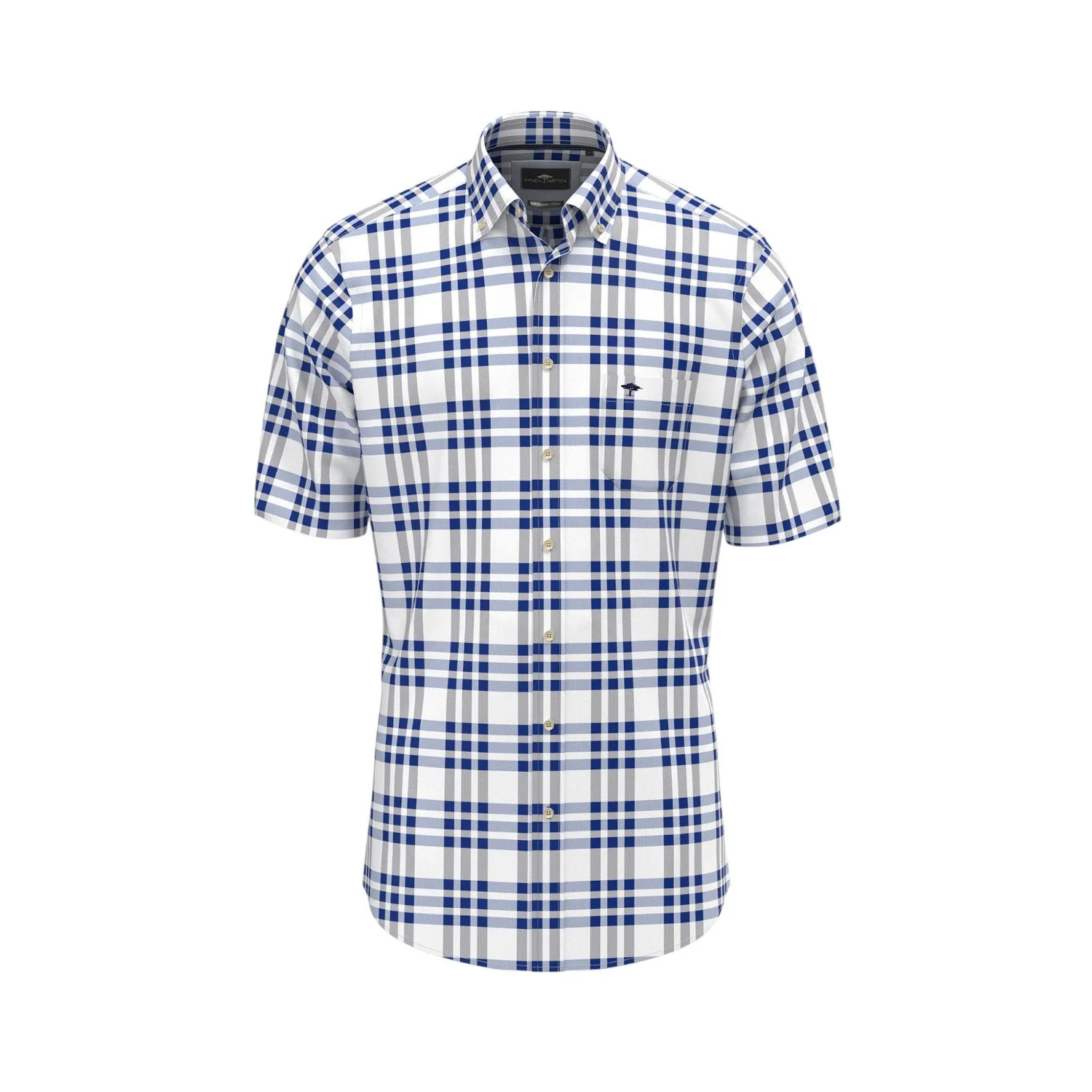 Fynch Hatton Short Sleeves Shirt - 1504-8471 628 - Strong Blue-Jethwas